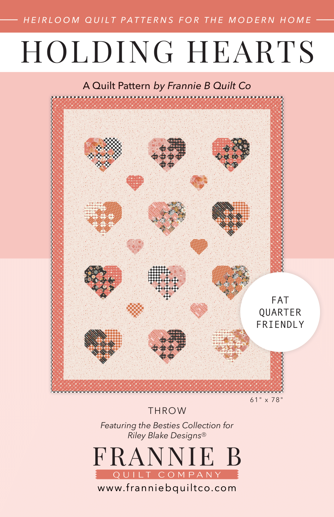 Holding Hearts Quilt Pattern - PDF Download