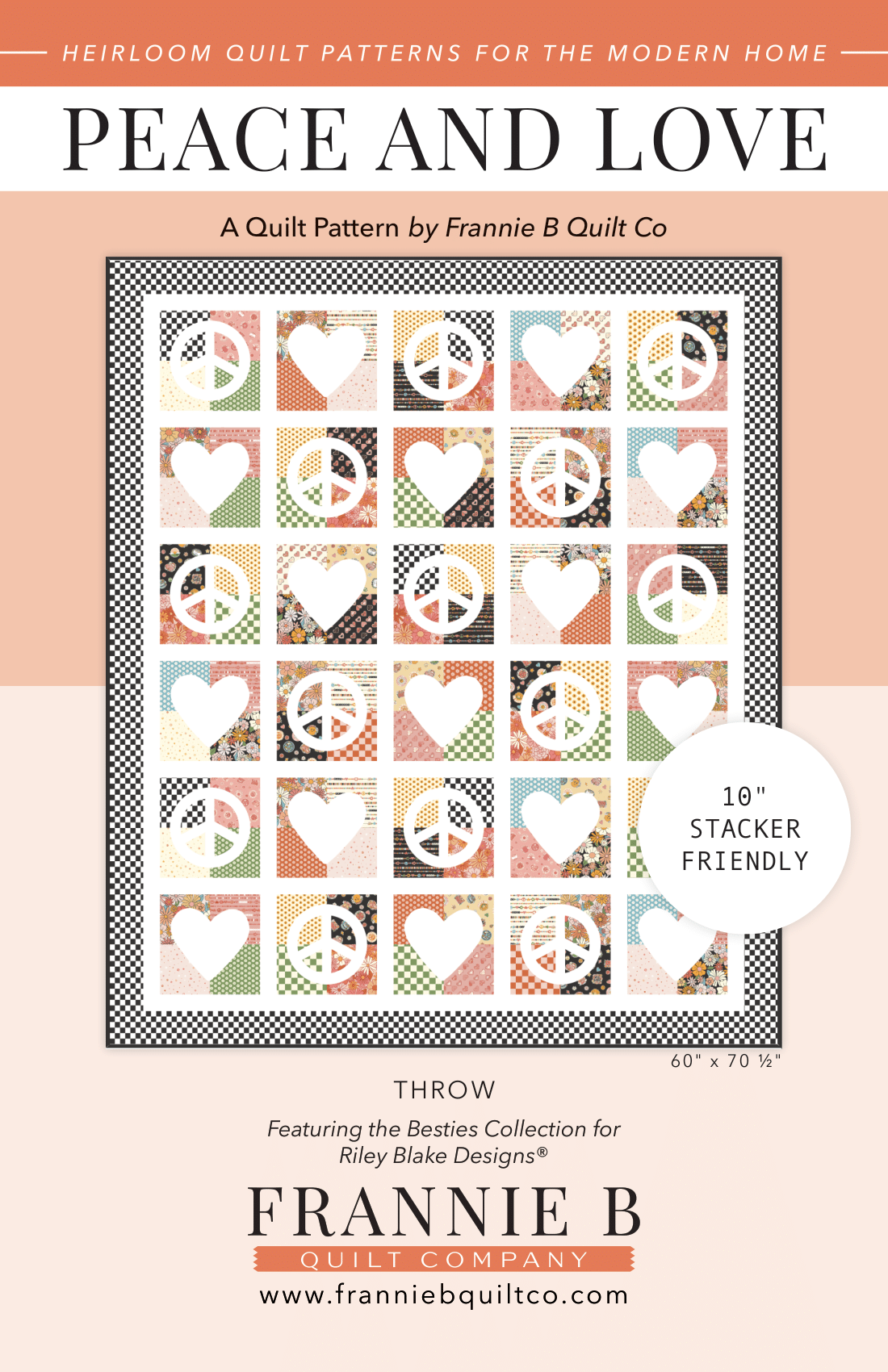 Peace and Love Quilt Pattern - PDF Download