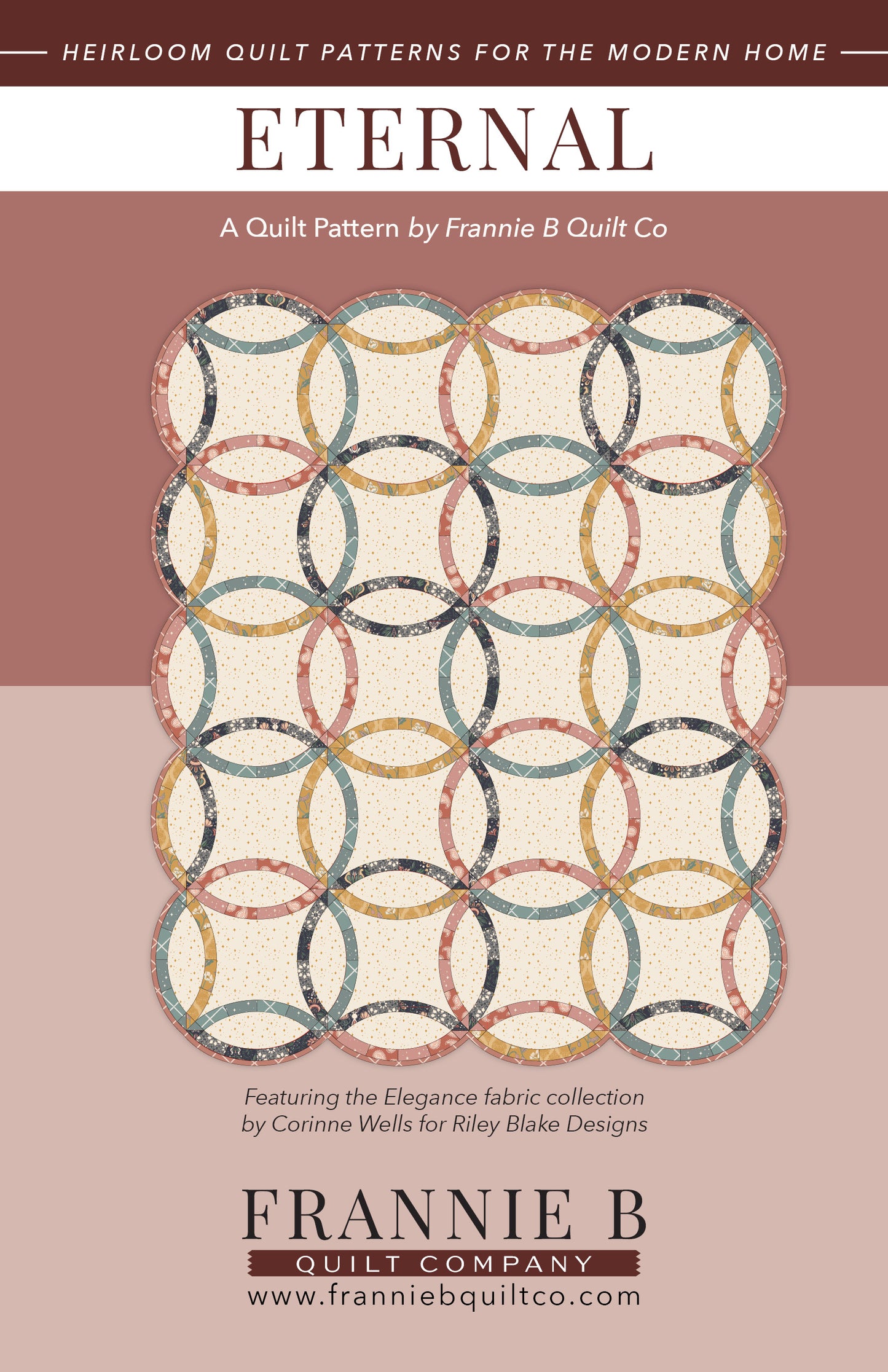 Eternal Quilt Pattern by Frannie B Quilt Company featuring Elegance fabric by Corinne Wells for Riley Blake Designs