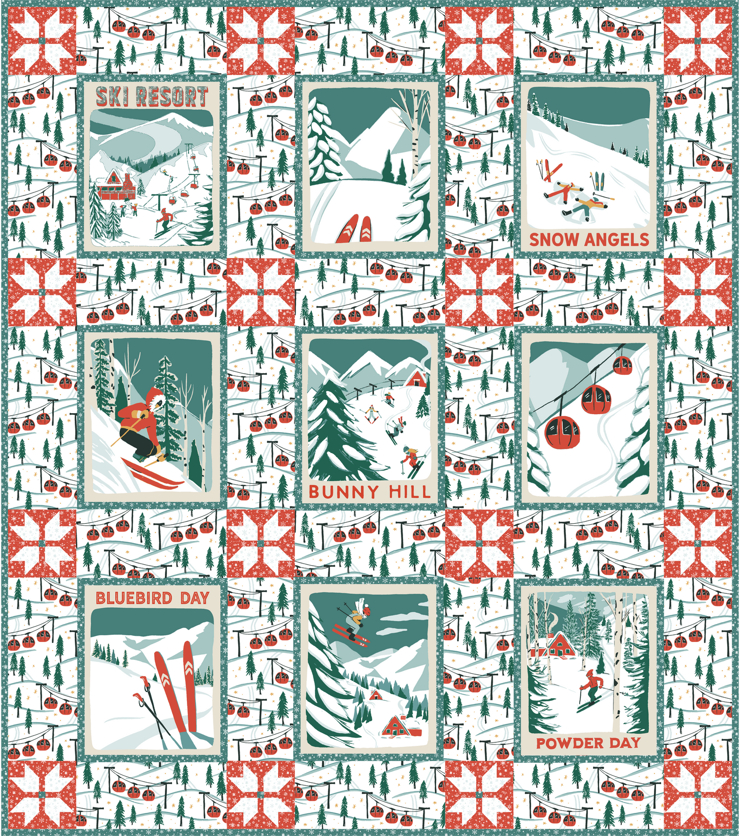 Ski Trip Quilt Kit - RED